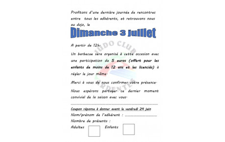 3 juillet 2022 : BARBECUE !